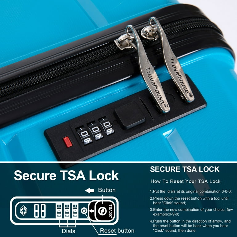 Aukfa Hardshell Suitcase Spinner Wheels - TSA Lock - 3-Piece Set