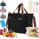 thumbnail image 1 of Gran Capacidad Bolsa del Almuerzo, Bolsas Térmicas para Hombres y Mujeres Reutilizable, con Correa, Tenedor, Cuchara, Cristales Hielo, Forro a Prueba de Fugas, para Picnic, Trabajo, Camping, 1 of 4