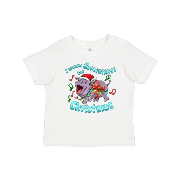 Inktastic I Wanna Hippopotamus for Christmas Boys or Girls Baby T-Shirt