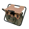 thumbnail image 2 of Folding Stool with Tools Bags,Folding Camping Stool, Tools Storage Pouch, Hiking Brown, 2 of 8
