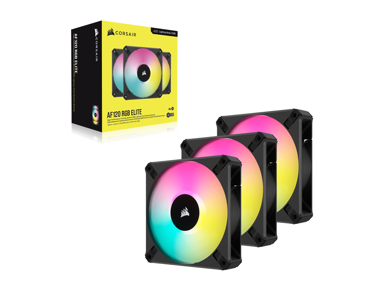 Ventilateur Corsair iCUE AF120 RGB ELITE Blanc Triple Pack