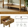 thumbnail image 5 of Dtwnek Console Table with 2 Drawers and Bottom Shelf, Brown, 5 of 9