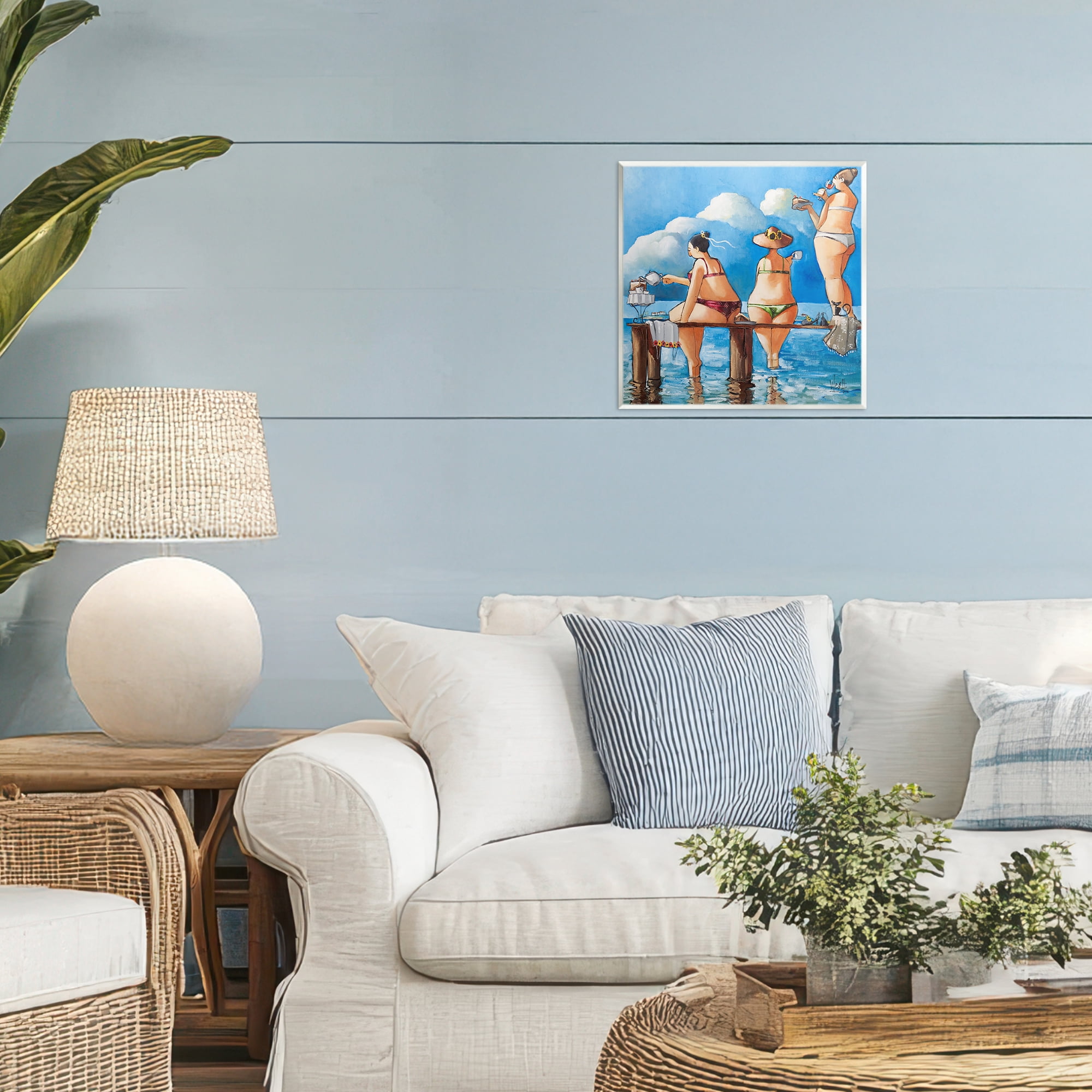 Tea Break On The Jetty Wall Plaque Art, design by Ronald West