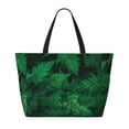 thumbnail image 2 of Naloa Green Leave Fern Large Capacity Beach Bag, Waterproof Sandproof Beach Swim Pool Bag Tote Bag for Women, 2 of 7