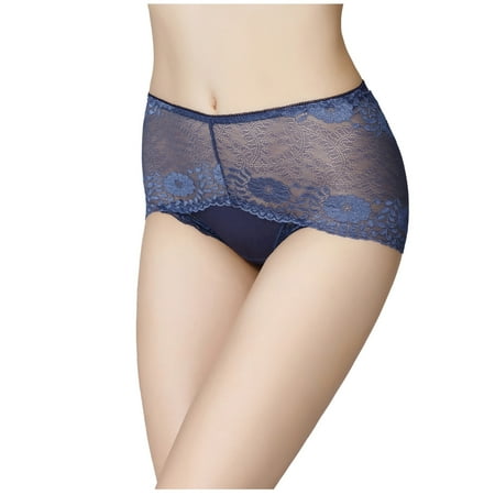 QIPOPIQ Underwear for Women Plus Size Sexy Transparent Lace Big Cotton Hollow Quality Panties
