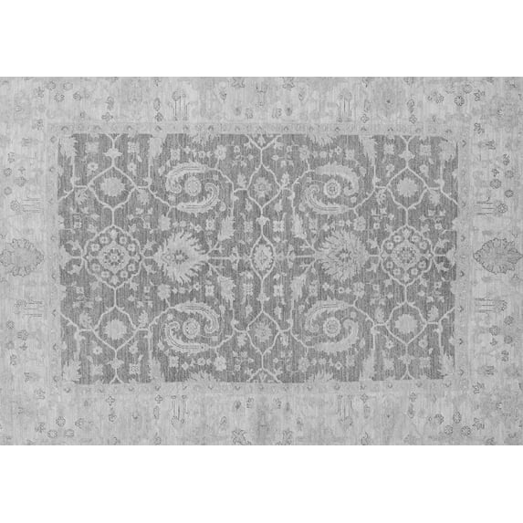 Ahgly Company Indoor Rectangle Oriental Gray Traditional Area Rugs, 7' x 10'