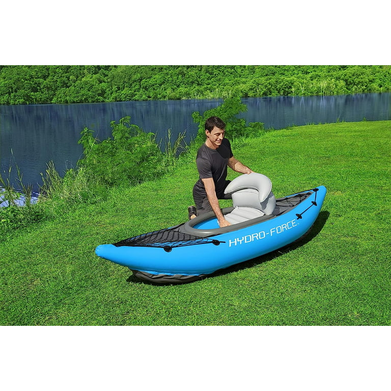 Bestway Hydro Force Inflatable Kayak Set , Includes Seat, Paddle, Hand Pump,  Storage Carry Bag , Great for Adults, Kids and Families Kayak Set 1-Person  Cove Champion 