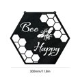 thumbnail image 3 of Letrero Colgante De Colmena De Abejas Letrero colgante de colmena de abejas, letrero de abejas de acero inoxidable, colgantes de arte de pared (negro A) Likrtyny Libre de BPA, 3 of 7