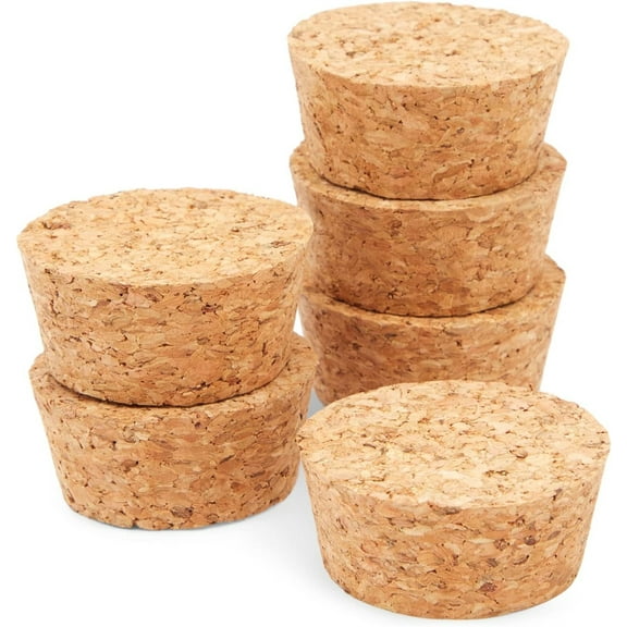 Tutuviw 6Pcs  Wooden Tapered Cork Plug Assortment Set Natural Soft Wood Corks Replacement Corks Wide Cork Bung Stopper for Wine, Bottles DIY Art Projects