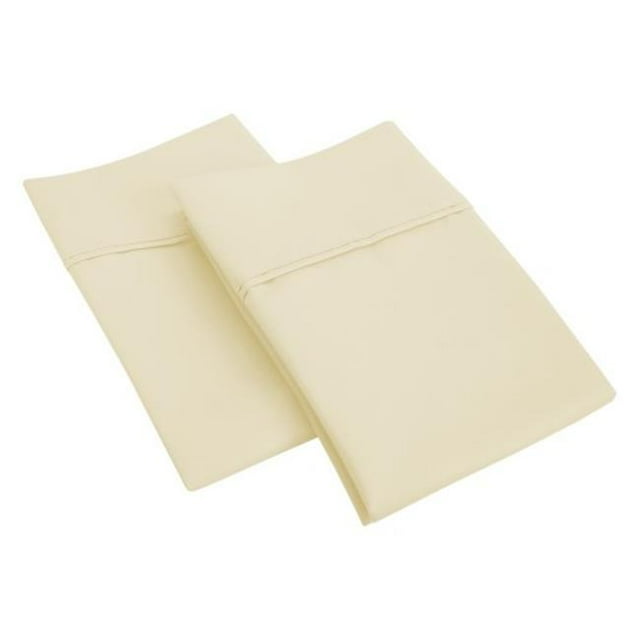 Impressions CR1200SDPC SLIV 1200 Standard Pillowcase Set, Solid Cotton Rich - Ivory