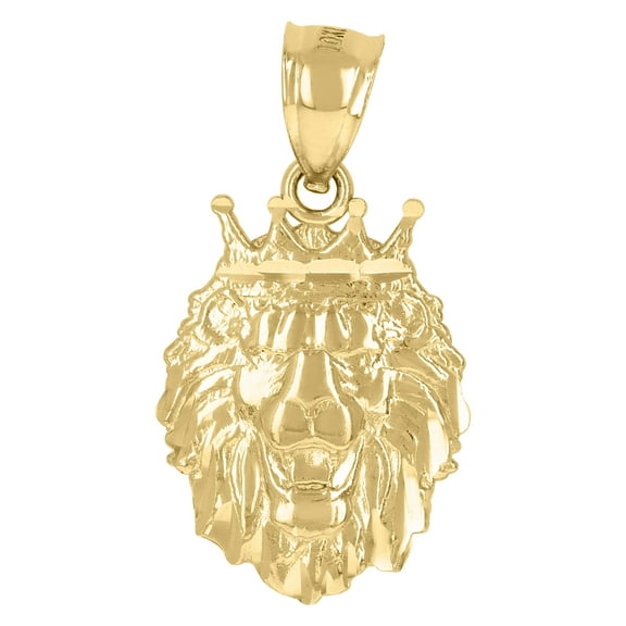10k Yellow Gold Mens Leo/Lion Animal Zodiac Sign/Wildlife Charm Pendant