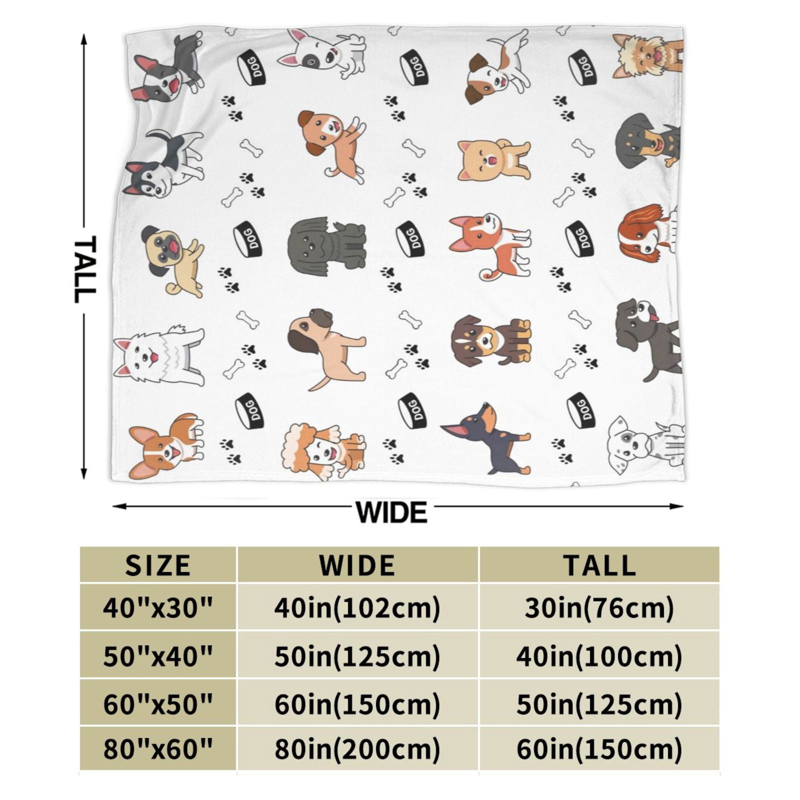 Wijzvio Gift For Dogs Lover Throw Blanket Soft Fuzzy Fleece Blanket For Couch Bed Living Room Decoration 60"X50"