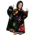thumbnail image 3 of Blanket Hoodie for Kids Oversized Wearable Hooded Blanket Soft Warm Flannel Hoodie Sweater Blanket Animal Pattern Blanket Sweatshirt One Size Fits All Wearable Blanket with Pockets, 3 of 9