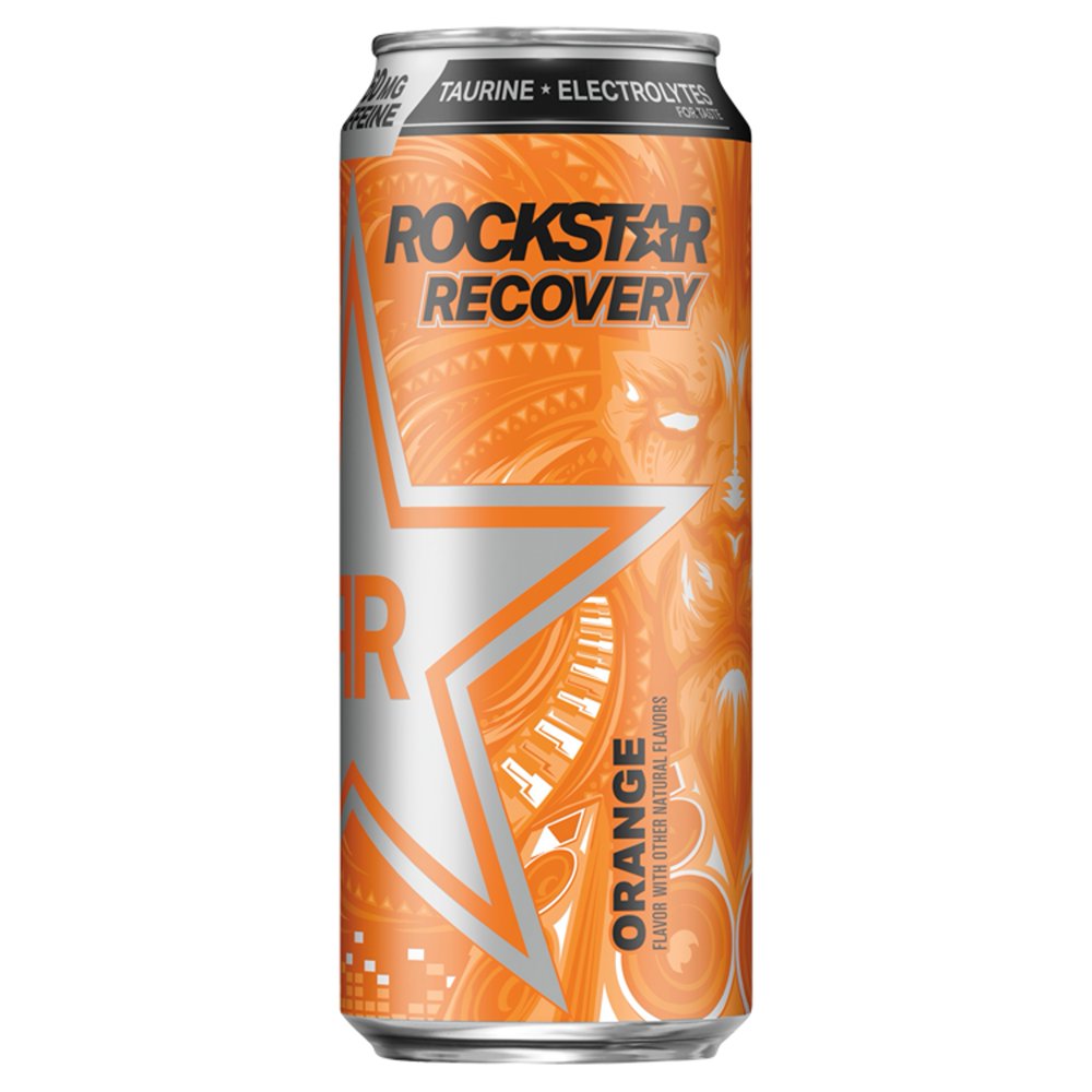 Rockstar Recovery Energy Drink Orange Flavor 16 Fl Oz Can