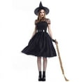 thumbnail image 2 of 2025 Halloween Witch Costume Women, Sexy Witch Costumes for Women Halloween Fancy Dress Witch Dress Sexy Halloween Costume Woman Black M, 2 of 7