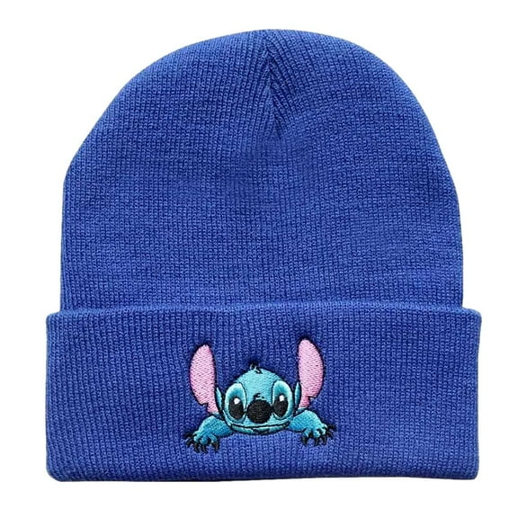 Stitch Cartoon Character Blue Adult Size Beanie Hat