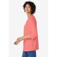 thumbnail image 3 of Woman Within Plus Size Perfect Three-Quarter Sleeve V-Neck Tunic, 3 of 6