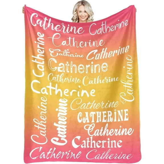 AISENIN Custom Blanket with Name Customized Blanket Personalized Flannel Throw Blankets for Kid Women Men Christmas Birthday Mothers Fathers Valentines Day Gift