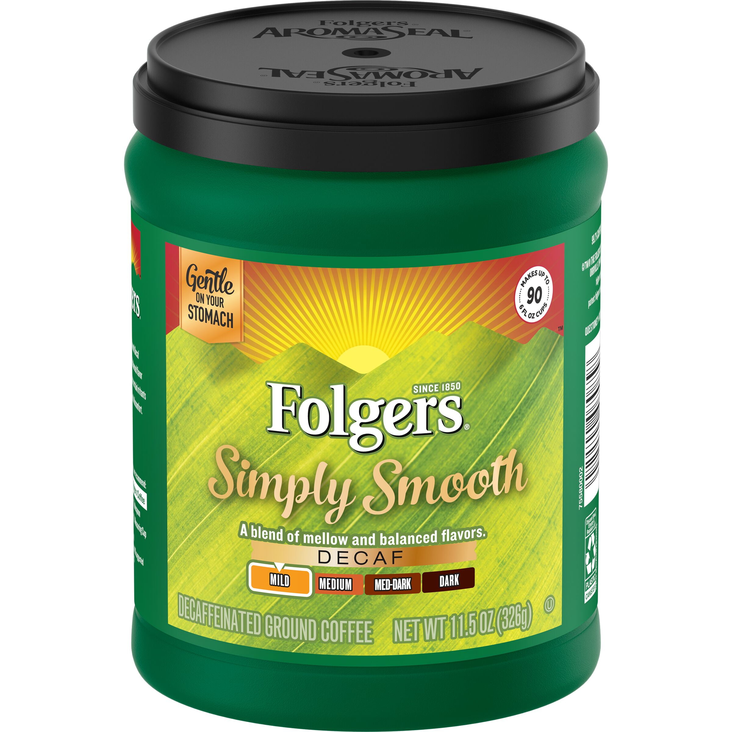 Folgers Simply Smooth Decaffeinated Ground Coffee, 11.5Ounce