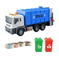 thumbnail image 2 of Camión de Basura con Tracción Por Fricción, Camión de Reciclaje de Juguetes con Función de Vaciado de Basura, Coche Realista de Empuje Y Marcha para F Azul, 2 of 8