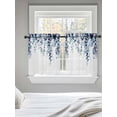 thumbnail image 5 of Blue Eucalyptus Tier Curtains 24 Inch Length,Sheer Curtains for Bedroom Living Room Window Weeping Botanical Leaf Watercolor Rod Pocket Drapes Kitchen Curtains Small Half Window 27.5"x24" 2 Panels, 5 of 6