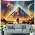 thumbnail image 4 of GOSMITH Astronaut Tapestry UV Reactive Galaxy Space Tapestry Trippy Pyramid Planet Tapestry Fantasy Plants Wall Hanging Mysterious Jellyfish Tapestry for Bedroom Painting, 4 of 6