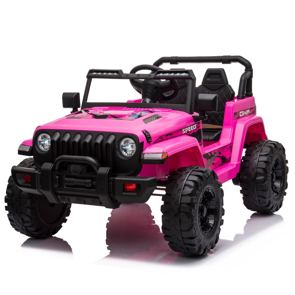 Kepooman 12V Kids Battery Powered Electric Ride On Truck Car with Remote Control & MP3 Player & LED Headlights & Horn, Pink