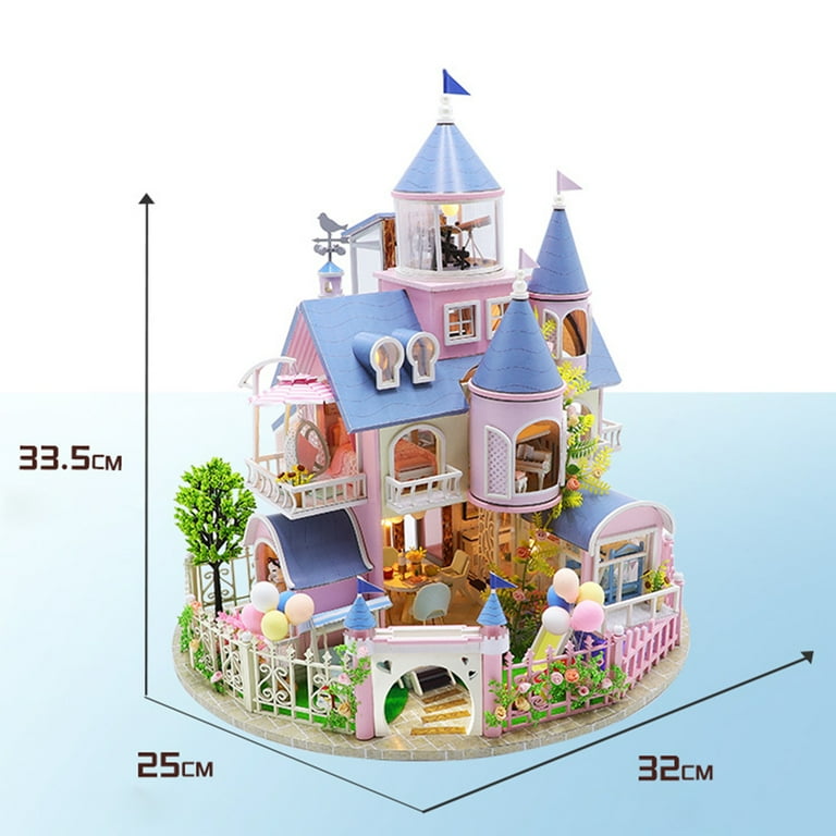 DIY Doll House Furniture Kit Miniature 3D Wooden LED Dollhouse