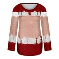 thumbnail image 4 of kayannuo Fall Clothes For Women Women's Fashion Casual Round Neck Long Sleeve Printed Top T-Shirt Blouse Red, 4 of 5