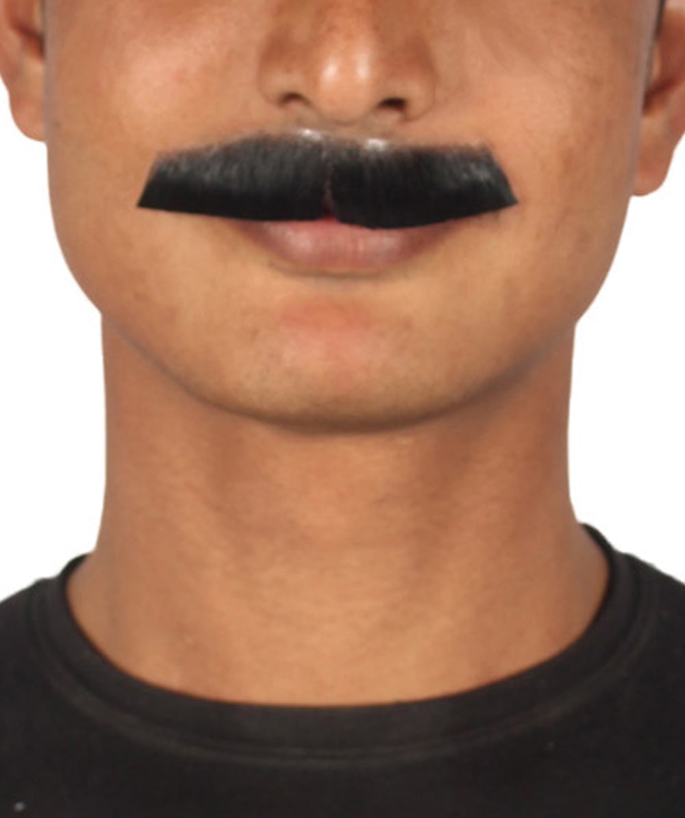 Men's Painter Brush Style Moustache Set Black Cosplay Facial Hair