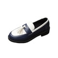 thumbnail image 2 of Willtoo Womens Classic Faux Leather Platform Tassel Loafers Slip On Round Toe Dress Shoes Comfort Lightweight Non Slip Thick Lug Sole for Business Work Wedding Party Daily Casual, 2 of 5