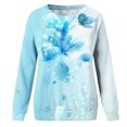 thumbnail image 4 of Gibobby Sudadera Mujer Moda Sudadera informal con estampado de corazón para mujer, sudadera de manga larga, informal, Top (Azul, XL), 4 of 5