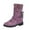 Purple, variant on IUJSOY Motorcycle Boots for Women Lace up Round Toe Vintage Low Heel Booties Mid Calf Boots
