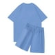 thumbnail image 3 of Sueño Conjunto de jogging informal para niños combinado con pantalones cortos de manga corta Conjunto de dos piezas Azul 110, 3 of 3
