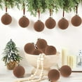 thumbnail image 6 of 15 Pcs Velvet Christmas Ball Ornaments, 4 Inch Dusty Brown Flocked Christmas Tree Balls, Decorative Hanging Ornaments for Xmas Tree, Wreath, Garland or Wedding Holiday Party Decoration, 6 of 8