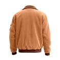 thumbnail image 4 of Men's Plus Size Colorblock Corduroy Jacket - Casual Sports Style with Pocket & Zipper, Light Brown, M, 4 of 5