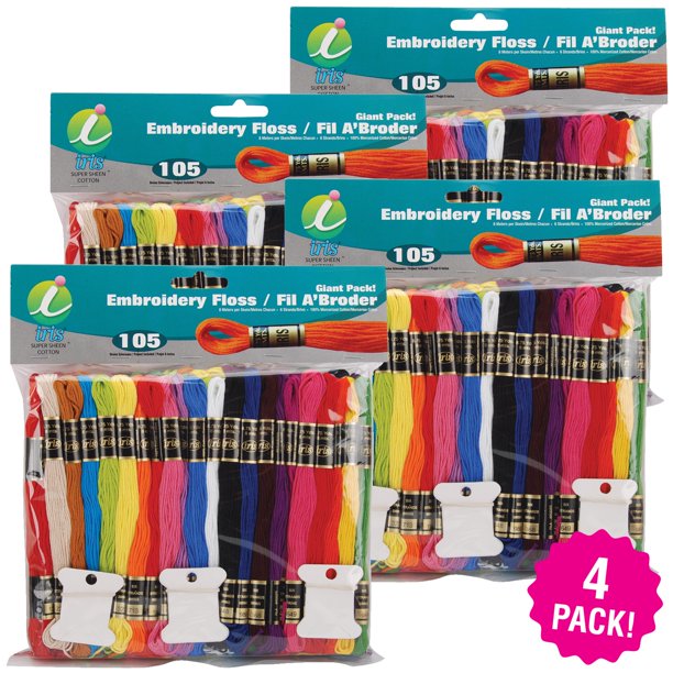 Iris Embroidery Floss Giant Pack 8.7yd 105 Count, Multipack of 4