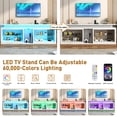thumbnail image 3 of ChVans 80.7" Modern LED TV Stand for TVs up to 90" with LED Lights & Outlet, High Gloss Entertainment Center with Open Shelves Storage, Media Console TV Stands for Living Room, Game room, Bedroom, 3 of 7