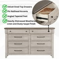 thumbnail image 5 of Roundhill Furniture Walcott 6-Piece Bedroom Set with Touch LED Lighting, Weathered Dusty-taupe Finish, King, 5 of 14