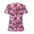 thumbnail image 4 of Naloa Orchids Flowers Print T-Shirts Short Sleeve V Neck Tees for Women Fashion Tops Trendy Lightweight Soft Casual Summer Outfits Clothes, 4 of 5