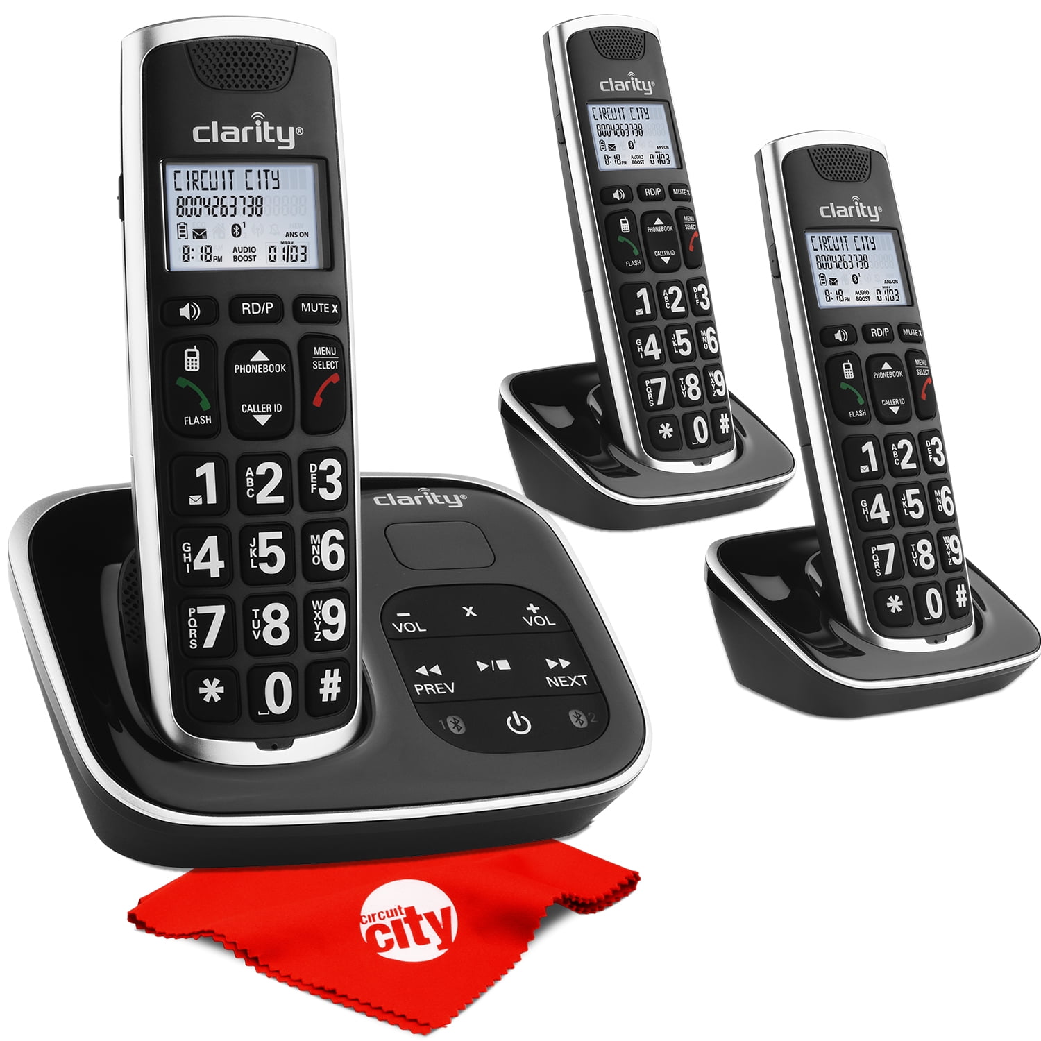 Clarity BT914 DECT 6.0 Amplified Cordless Phone with Extra Pair of