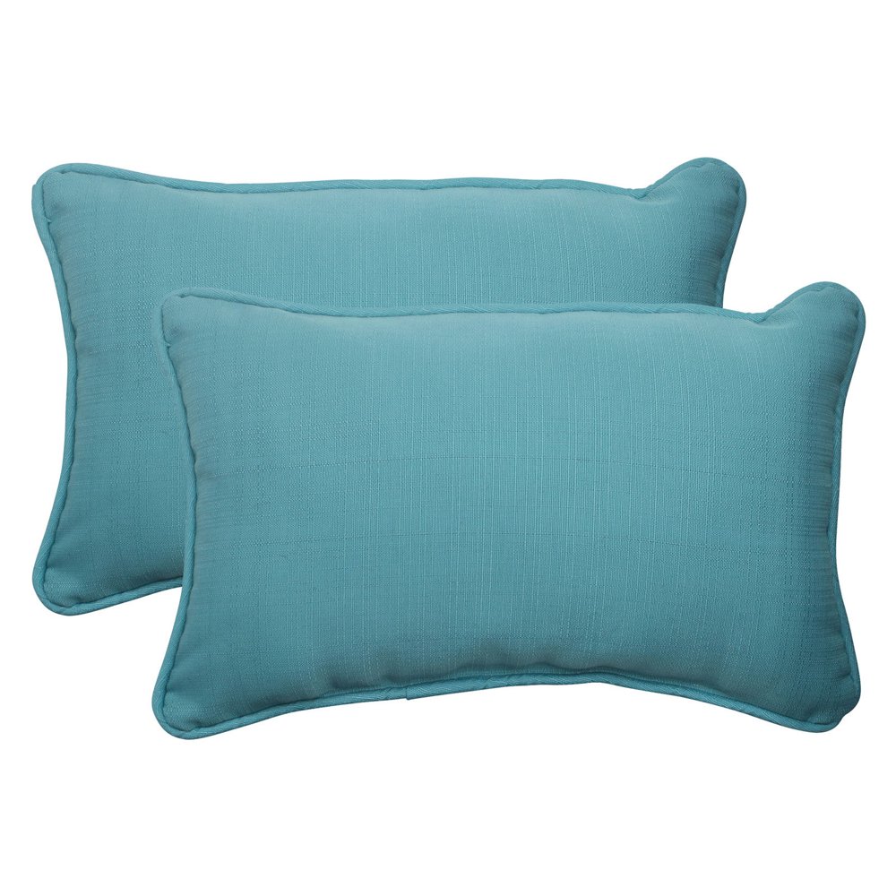 Pillow Perfect Outdoor/ Indoor Forsyth Turquoise Rectangle Throw Pillow
