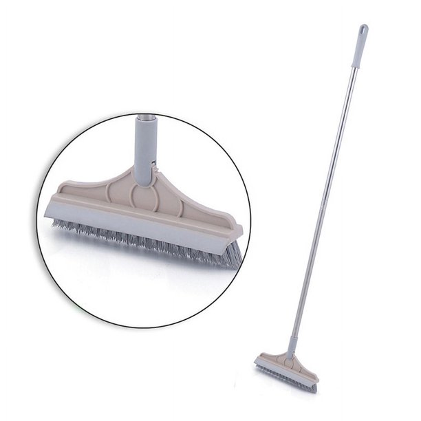 Cepillo para limpieza de pisos, cepillo raspador de mango largo, cepillo de cerdas rígidas desmontables ajustables, cepillo para espacios, herramientas de limpieza del hogar