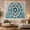 Star Mandala Moon, variant on Boho Mandala in Botanical Wreath, Calming Boho for Yoga Lovers, Zen Meditation Art Decor, Housewarming Gift, Tapestry Wall Hanging for Bedroom and Living Room