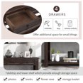 thumbnail image 3 of Console Table Sofa Table with Storage Drawers & Bottom Shelf, Modern Entryway Table for Hallway Living Room Foyer, Sturdy & Stylish Home Furniture, 3 of 11