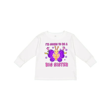 

Inktastic I m Going to Be a Big Sister with Butterfly Gift Toddler Toddler Girl Long Sleeve T-Shirt