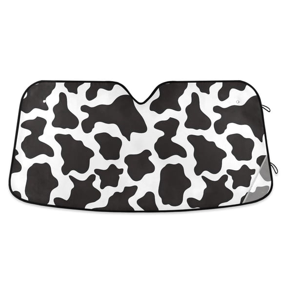 ALAZA Cow Pattern Car Windshield Sun Shade Foldable UV Ray Sunshade Visor Protector 55 x 27.6in