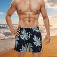 thumbnail image 2 of Lcziwo Mens Quick Dry Soft Shorts Hawaiian Printed Beach Board Swim Trunks Elastic Waist Loose Hot Spring Shorts Black,Free Size, 2 of 6
