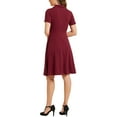 thumbnail image 3 of INSPIRE CHIC Women's 1950s Retro Vintage V Neck Button Down A-Line Swing Wear-to-Work Dress, 3 of 6