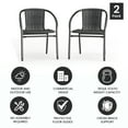 thumbnail image 3 of Emma + Oliver Indoor/Outdoor Stacking Rattan Restaurant Patio Chairs, Set of 2, Gray, 3 of 11